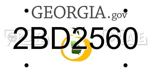 2BD2560 Georgia License Plate