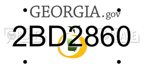 2BD2860 Georgia License Plate