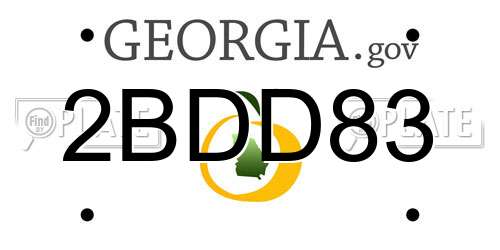 2BDD83 Georgia License Plate