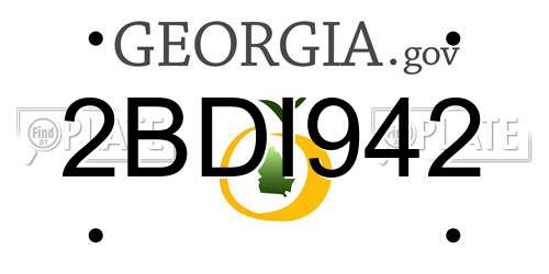 2BDI942 Georgia License Plate
