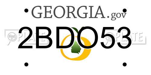 2BDO53 Georgia License Plate