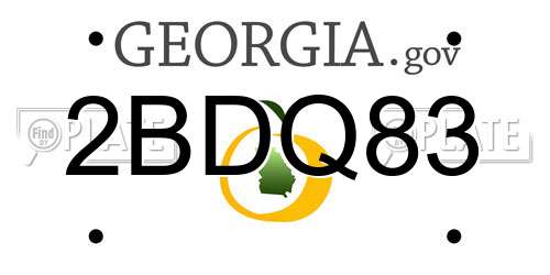 2BDQ83 Georgia License Plate