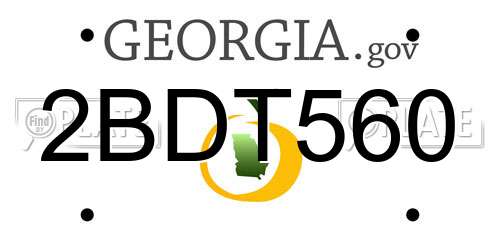 2BDT560 Georgia License Plate