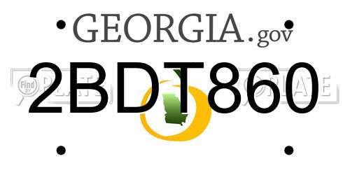 2BDT860 Georgia License Plate