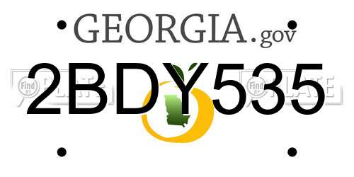 2BDY535 Georgia License Plate