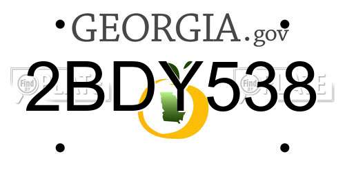 2BDY538 Georgia License Plate