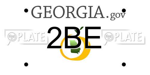 2BE Georgia License Plate