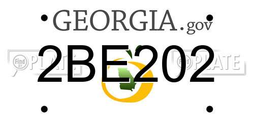 2BE202 Georgia License Plate