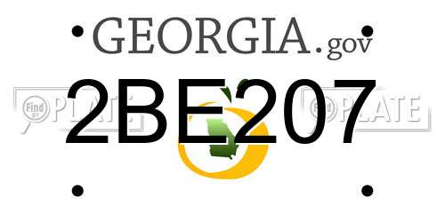 2BE207 Georgia License Plate