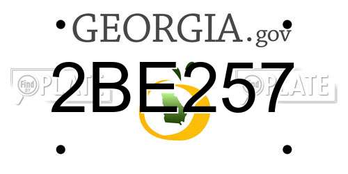 2BE257 Georgia License Plate