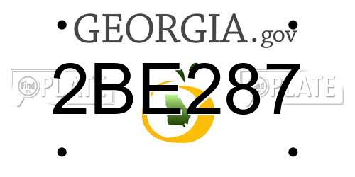 2BE287 Georgia License Plate
