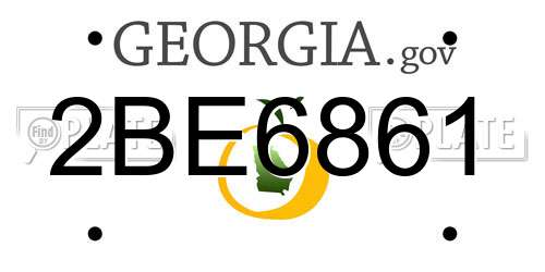 2BE6861 Georgia License Plate