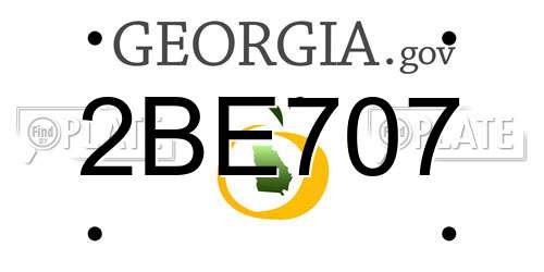 2BE707 Georgia License Plate