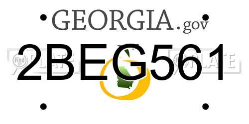 2BEG561 Georgia License Plate