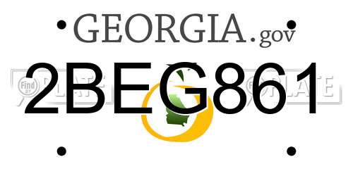2BEG861 Georgia License Plate
