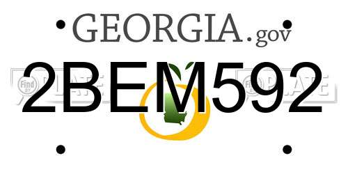2BEM592 Georgia License Plate