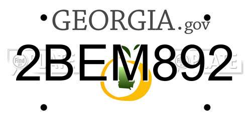 2BEM892 Georgia License Plate