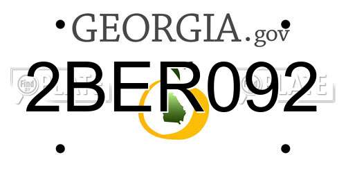 2BER092 Georgia License Plate