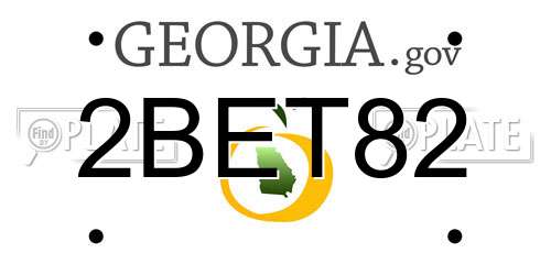 2BET82 Georgia License Plate