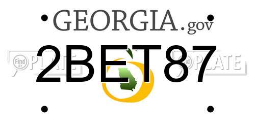 2BET87 Georgia License Plate
