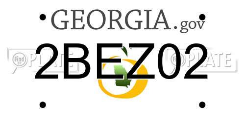 2BEZ02 Georgia License Plate