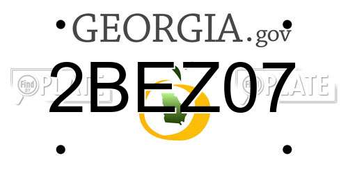 2BEZ07 Georgia License Plate
