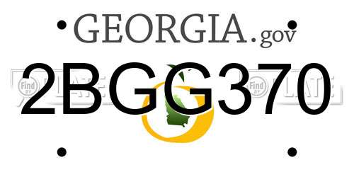 2BGG370 Georgia License Plate