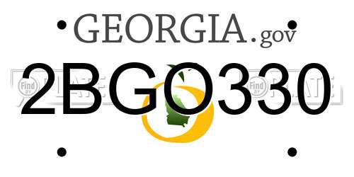 2BGO330 Georgia License Plate