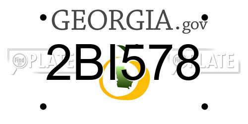 2BI578 Georgia License Plate