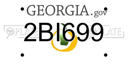 2BI699 Georgia License Plate