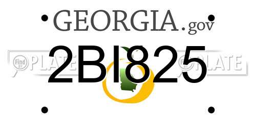 2BI825 Georgia License Plate