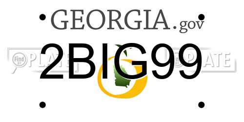 2BIG99 Georgia License Plate