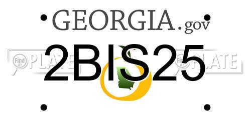 2BIS25 Georgia License Plate