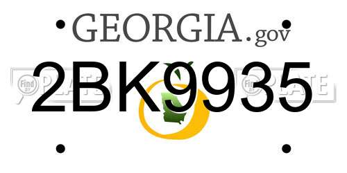 2BK9935 Georgia License Plate