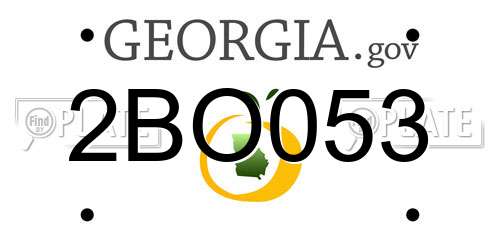 2BO053 Georgia License Plate