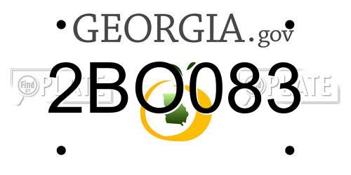 2BO083 Georgia License Plate