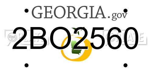 2BO2560 Georgia License Plate