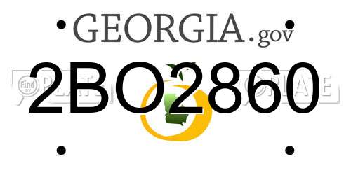 2BO2860 Georgia License Plate