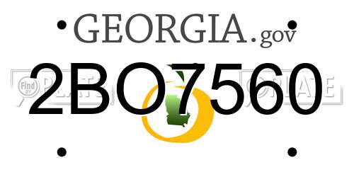 2BO7560 Georgia License Plate