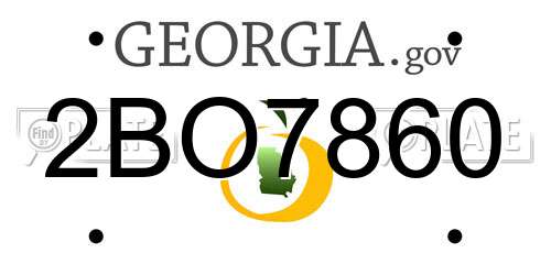 2BO7860 Georgia License Plate