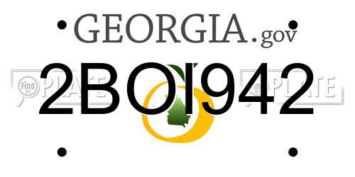 2BOI942 Georgia License Plate