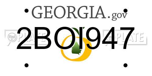 2BOI947 Georgia License Plate