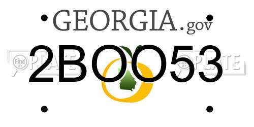 2BOO53 Georgia License Plate
