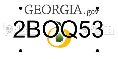 2BOQ53 Georgia License Plate