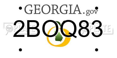2BOQ83 Georgia License Plate