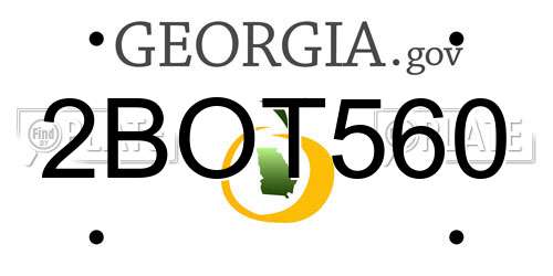 2BOT560 Georgia License Plate