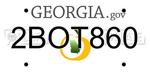 2BOT860 Georgia License Plate
