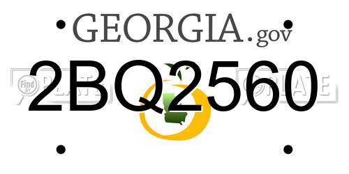 2BQ2560 Georgia License Plate