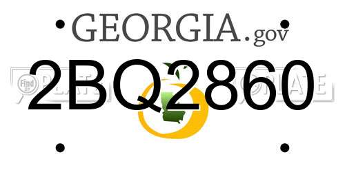 2BQ2860 Georgia License Plate