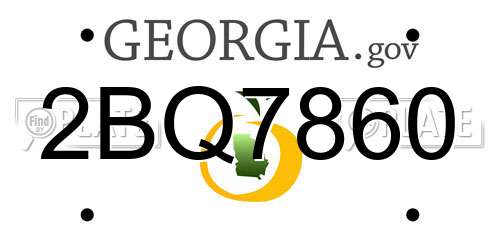 2BQ7860 Georgia License Plate